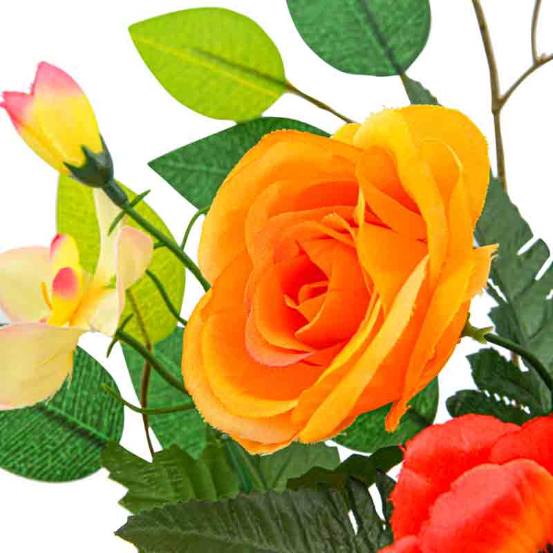 Jardinière haute de fleurs artificielles 