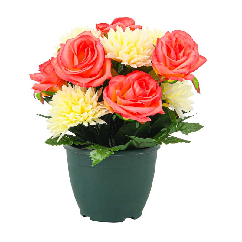 Potée de fleurs artificielles 