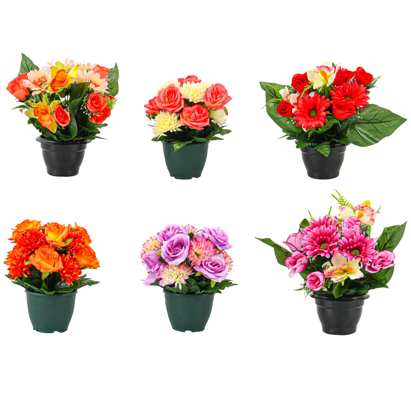 Potée de fleurs artificielles 