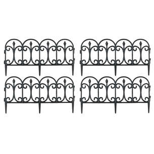 Lot de 4 bordures de jardin noires