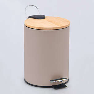 Poubelle de salle de bain ronde 3L taupe