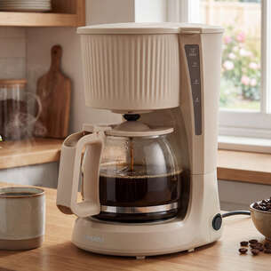 Cafetière striée crème 1.5L Menastyl 