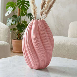 Vase torsadé rose