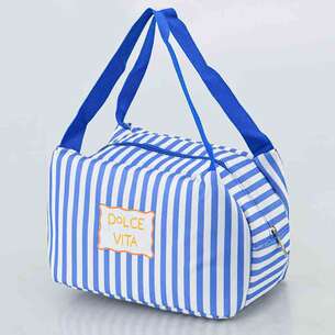 Sac glacière à rayures bleues 