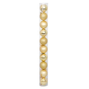 Lot de 10 boules couleur or 