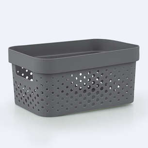 CURVER Panier De Rangement Infinity 11L Blanc - Empilable Et Emboîtable 100% Recyclé