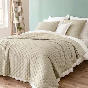 VIALMAN Couvre-lit léger Bouti Sofia 27 pour lit à Une Place de 105 cm | Couvre-lit 105 | Taille du Quilt 200 x 270 cm, Couleur Beige
