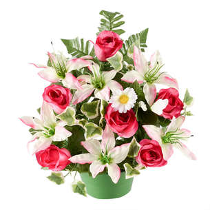 Potée lys tigrées et roses