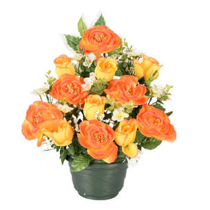 Potée renoncules et roses