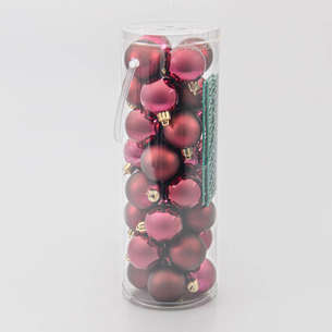 Lot de 32 boules avec 32 accroches violet