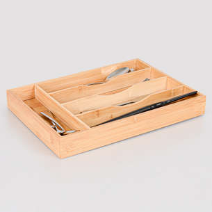 Plateau range-couverts en bambou