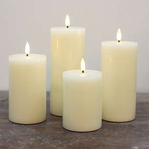 Lot de 4 bougies en cire LED