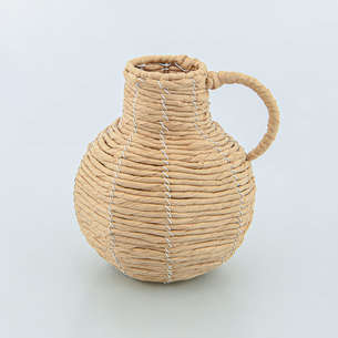 Vase en papier tressé avec anse