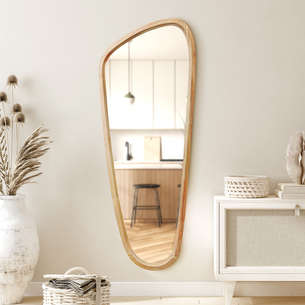 Miroir forme organique en Paulownia