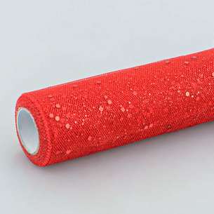 Tulle brillant nœud de porte rouge 