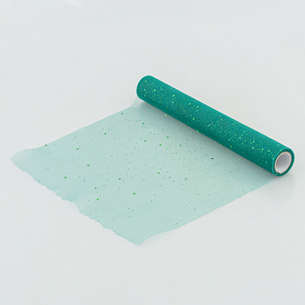 Chemin de table tulle brillant vert 