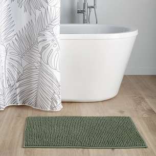Tapis De Bain-Tapis De Salle De Bain Douche En Peluche Extra-Doux, Matériau En Microfibre