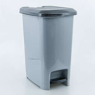 Poubelle à pédale grise 60L