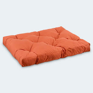 Coussin de sol en coton Lotus beige et vert 40 cm