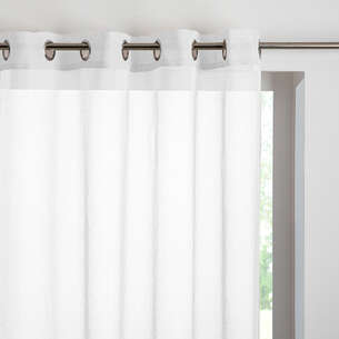 Voilage Brodé Paris Prix - 60x120 Cm, Blanc & Beige - 100% Polyester, Passe Tringle Incluse
