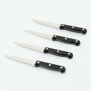 Coffret 4 couteaux à steak noir en inox 