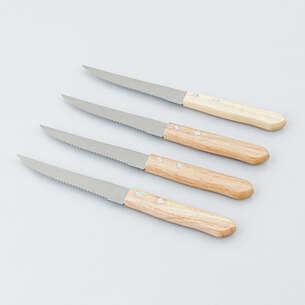 Coffret 4 couteaux à steak manche en bois