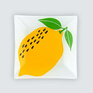 Assiette à dessert citron jaune 