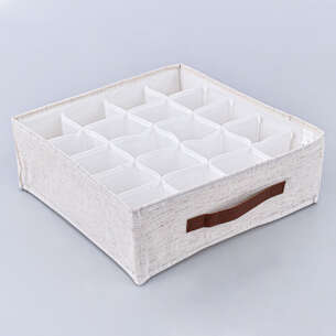 Organisateur rangement 20 cases couleur crème
