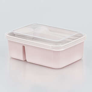 Lunch box divisée avec couverts rose