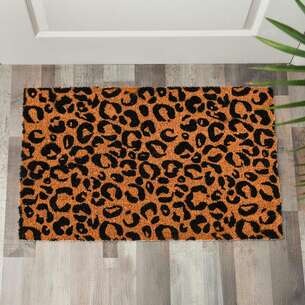 Tapis coco motif léopard 