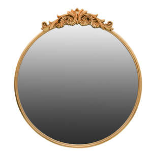 Miroir rond doré 