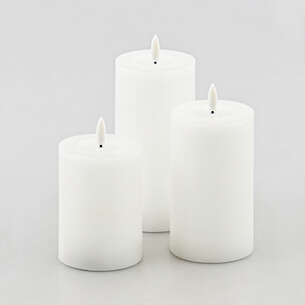 3 bougies en cire led programmables