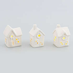 Maisonnette lumineuse en céramique blanche