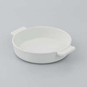 Plat à welsh blanc en porcelaine 