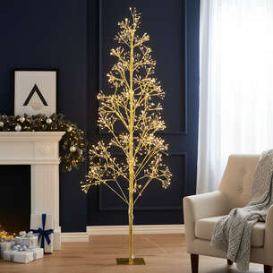 Arbre étincelant à LED blanc chaud 
