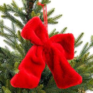 Noeud fluffly rouge à suspendre