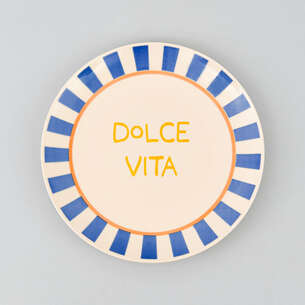 Assiette plate rayée 
