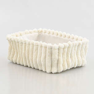 Panier rectangulaire imitation fourrure 