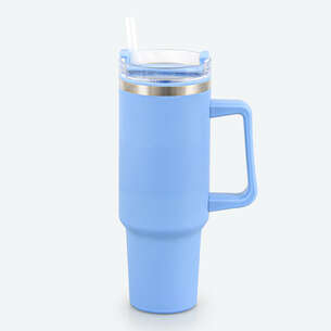 Mug avec paille bleu