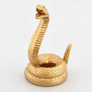 Figurine serpent décoratif doré à poser