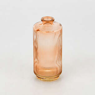 Petit vase strié marron