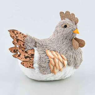 Poule de Pâques décorative beige 