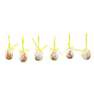 Lot de 6 oeufs de Pâques à suspendre 
