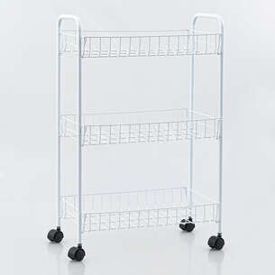 Desserte avec roues blanc
