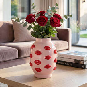 Vase lèvres rouge et rose 