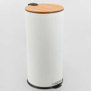 Poubelle ronde haute 27L blanche