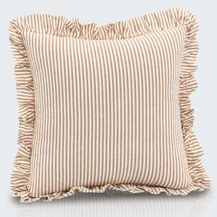 Coussin rayé à volants 