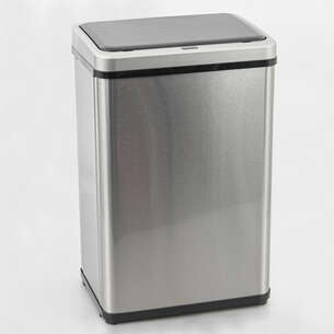 Poubelle à ouverture automatique argent 40L