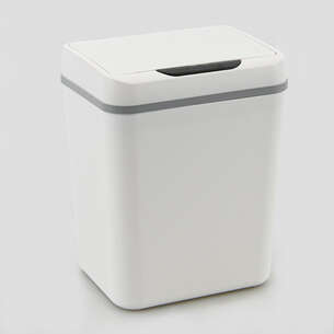 Poubelle à ouverture automatique blanche 9L 