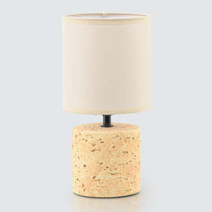 Lampe "Louna" crème effet travertin 